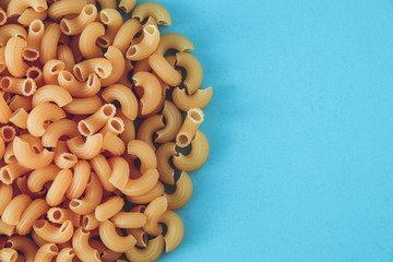 Italian food raw macaroni For cooking food made of flour