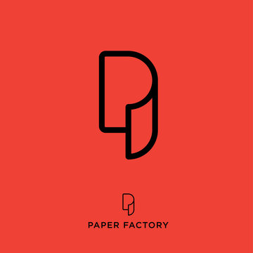 P Monogram. P Logo. Paper Factory Emblem. Letter P As A Paper Roll. Wallpaper Icon.