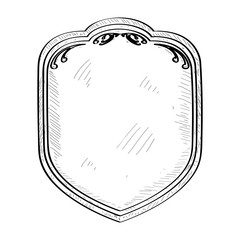 Isolated empty vintage sale label, Outline vector illustration