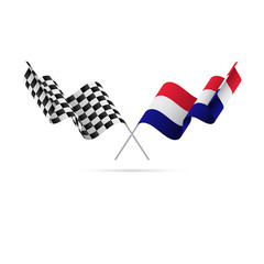 Checkered and Croatia flags. Vector illustration.