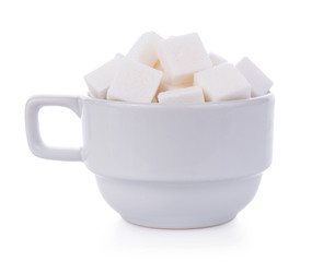 sugar cube on white background
