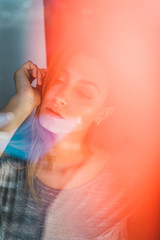 Woman posing in light