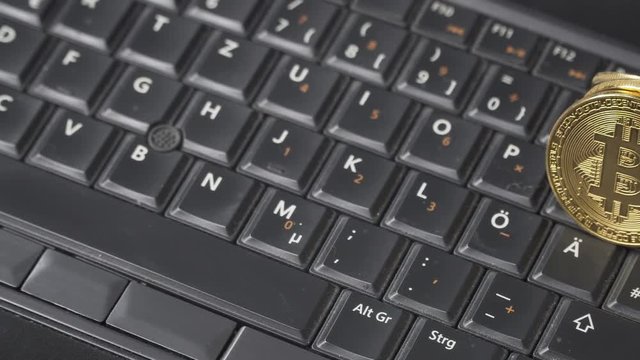 Bitcoins on the keyboard