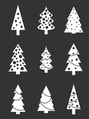 Christmas trees set