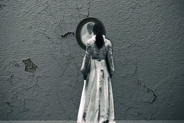 Horror scene of a scary woman