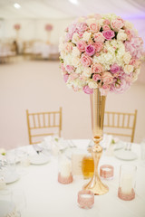 Luxury wedding decoration of the table