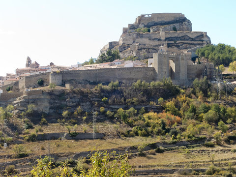 Morella in Spain with its castle and its walls
