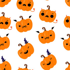 Halloween pumpkin seamless pattern
