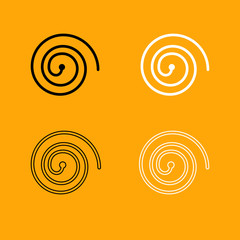 Spiral black and white set icon.