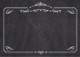 Vector retro menu blackboard background with border - 175983143