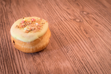 Single donut on the table