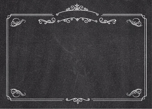 Vector retro menu blackboard background with border