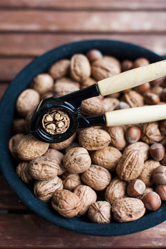 Mixed nuts and nutcrackers