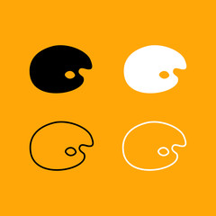 Palette set black and white icon .
