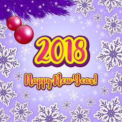Christmas ornament and New 2018 Year greeting