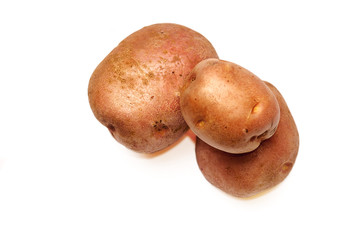 potatoes on a white background