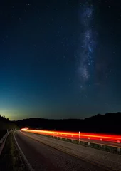 Fotobehang The Milky Way rises over Luckenbach in the Texas hill country © Zak Zeinert