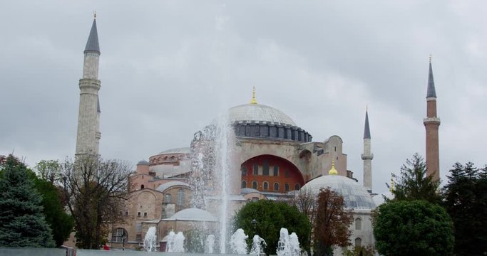 Hagia Sophia with water fountain in Sultanahmet district, Istanbul, Turkey