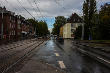 Fototapeta na wymiar Verregnete Straße