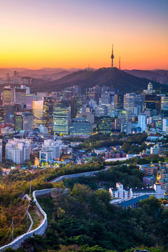 Seoul. Cityscape image of Seoul downtown during summer sunrise.