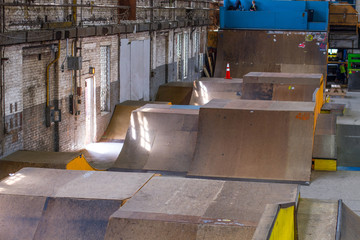 Wooden Box Jumps at a Skatepark