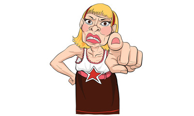 old woman action vector