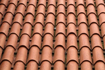 Red tiles on a roof