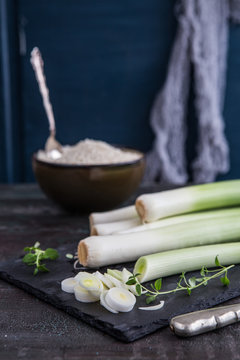 Leeks and rice