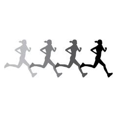 Fototapeta na wymiar woman running silhouette