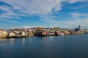 Naklejka na ściany i meble The town of Vardo in Finnmark county, Norway. Vardo is the easternmost town in Norway.