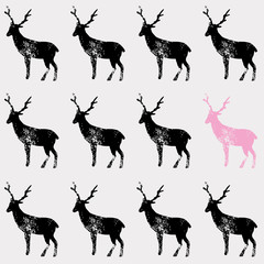 black deer stamp pattern