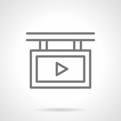 Video advert screen simple line vector icon