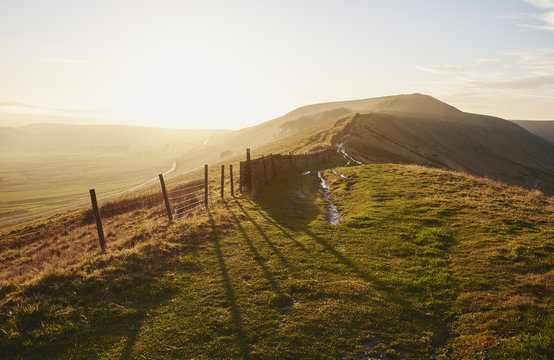 Rushup Edge at sunset. Derbyshire, UK.