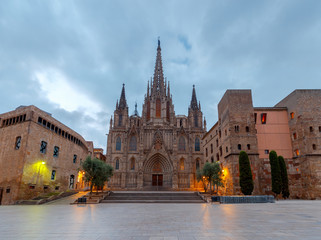 Obraz premium Barcelona. Katedra o świcie.