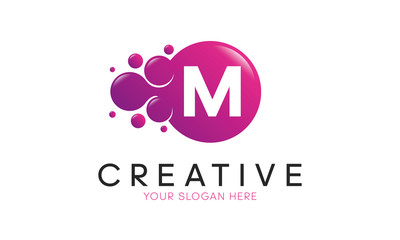 Dots Letter M Logo. M Letter Design Vector with Dots.