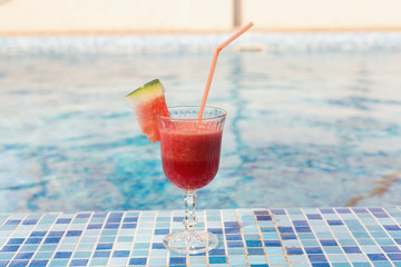 Water melon cocktail at the pool