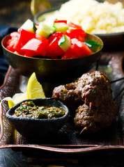 lamb biftekia with anchovy sun dried tomato and mint