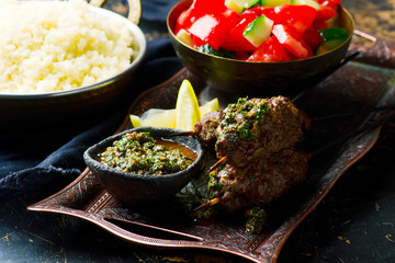 lamb biftekia with anchovy sun dried tomato and mint