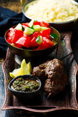 lamb biftekia with anchovy sun dried tomato and mint