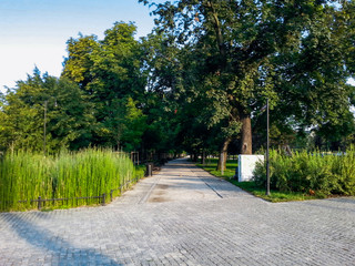 Long path near river in Wroclaw City