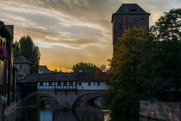 Sunset in Nuremberg old town