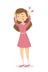 Woman with headache.