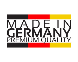 Made in Germany, premium quality sticker with German color, simple vector illustration