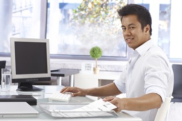 Businessman working in office