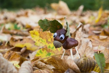 Chestnut animal figure in the park. Slovakia