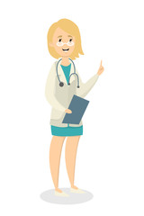 Isolated female doctor.