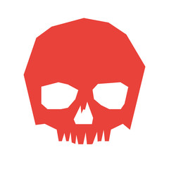 skull - icon - red white
