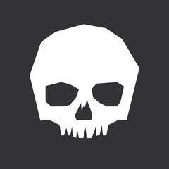 Schädel, Totenkopf - Icon, Symbol, Piktogramm, Bildmarke, Logo, grafisches Element - Hintergrund, rund, grau, dunkel - Web, Druck - Vektor