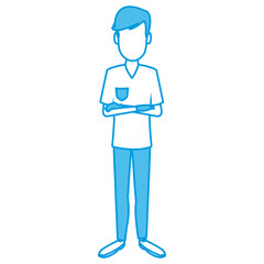 Man faceless cartoon icon vector illustration graphic design