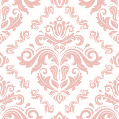 Oriental classic pink pattern. Seamless abstract background with repeating elements. Orient background